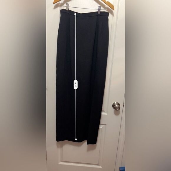 Adrianna Papell Vintage Evening Essentials Black Maxi Skirt size 12 side slit - Picture 6 of 11